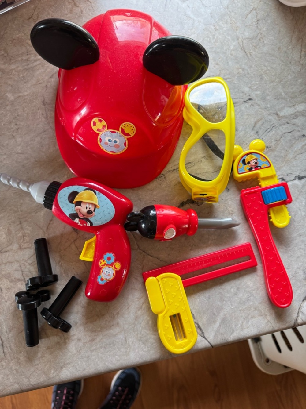 Red and Yellow Kids Tool Playset with Character Graphics
